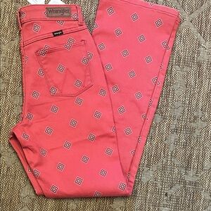 Wrangler Women's coral Geometric Boot Cut Jeans